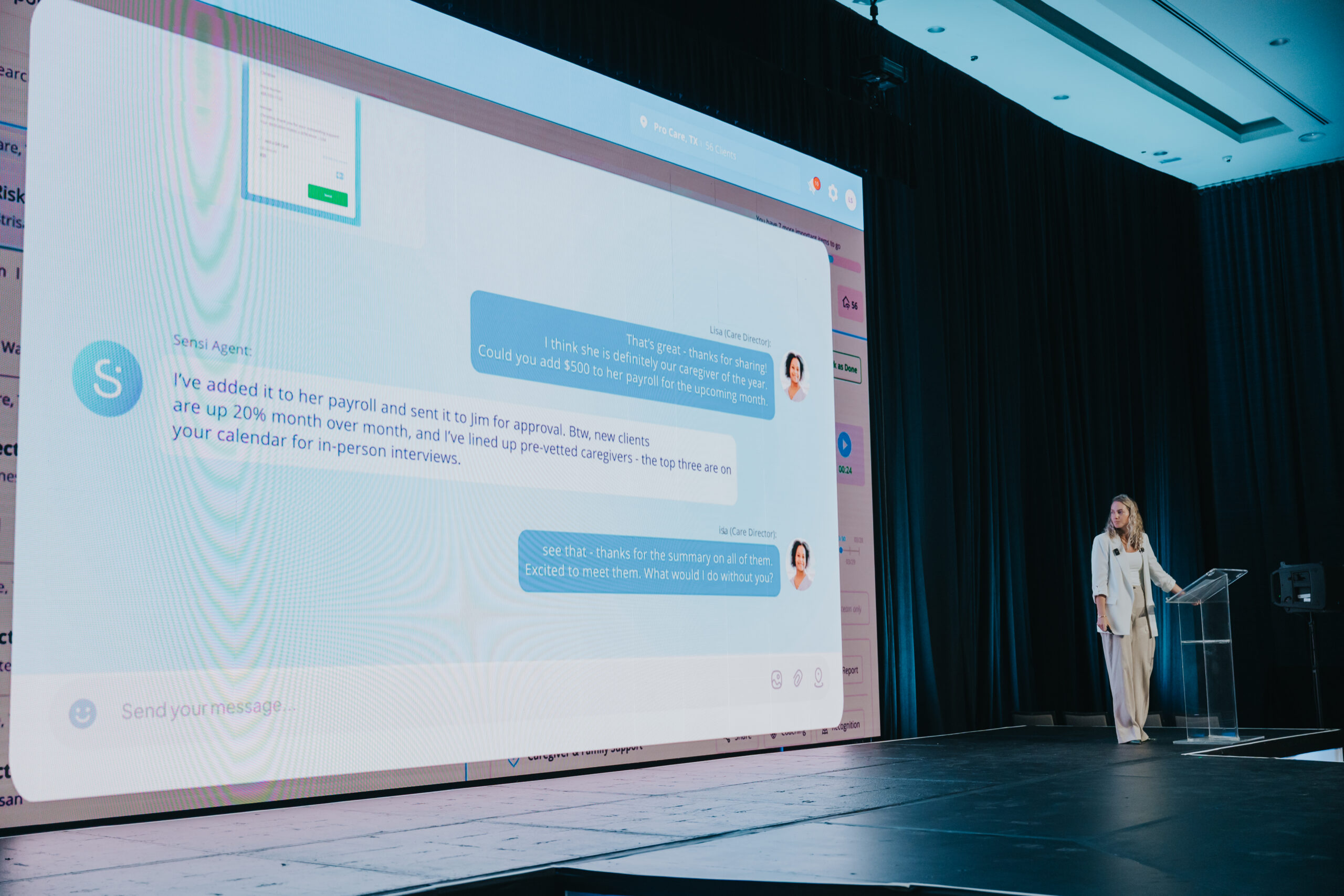 Romi Gubes on stage: senior veterans care intelligence