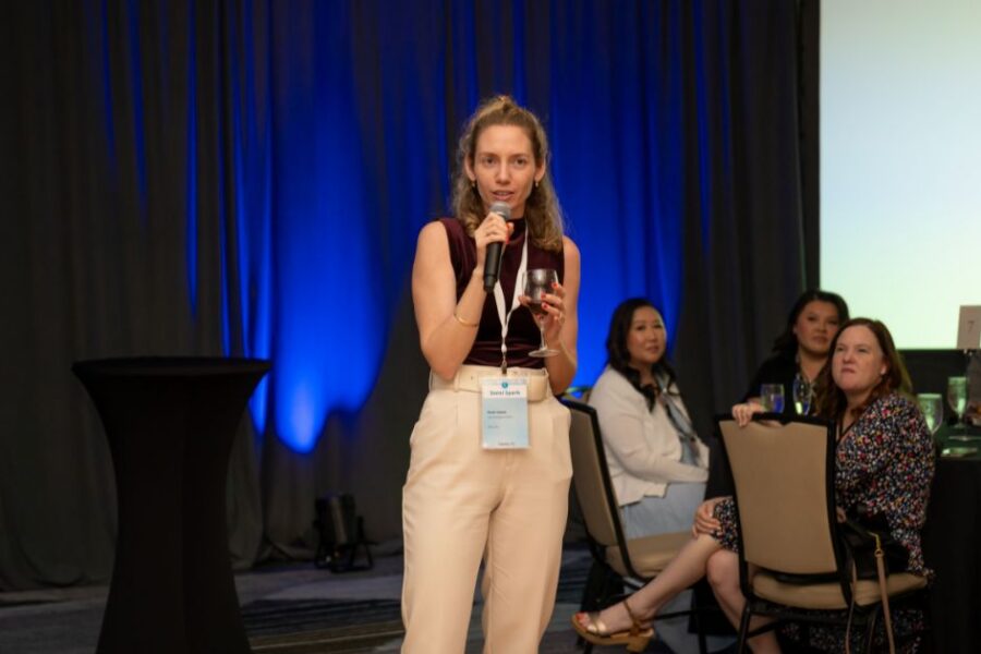 sensi ceo romi gubes speaking at an event