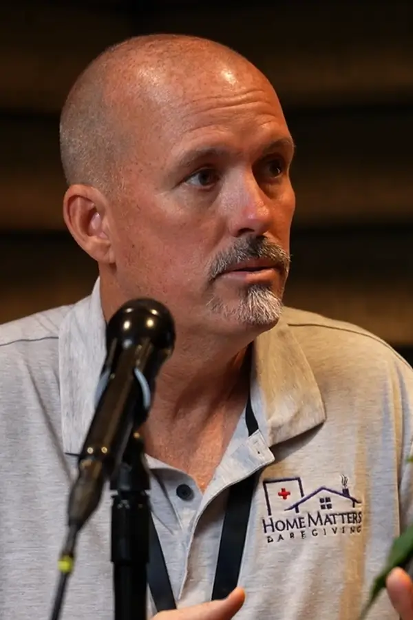 Clayton Foutch speaking on a podcast