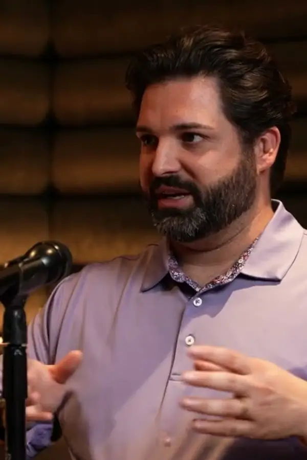 Colby Bechtold speaking on a podcast